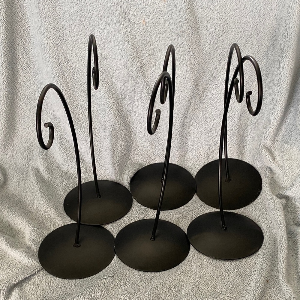 Metal black stands for displaying ornaments- 6 total